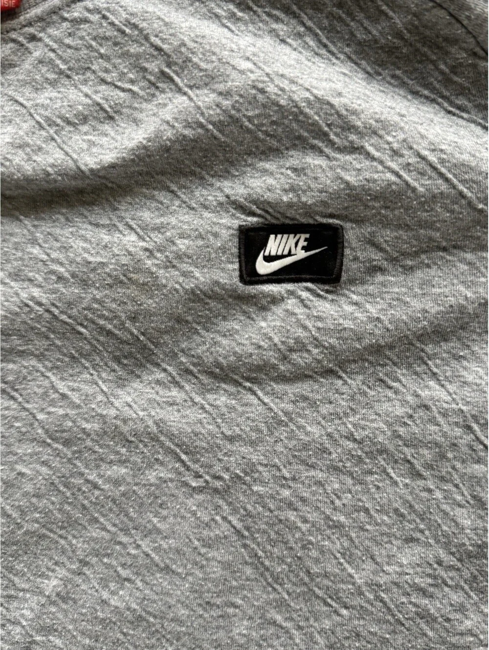 Nike Long Sleeve Crewneck Sweatshirt Men’s Medium Gray Pullover Patch Logo